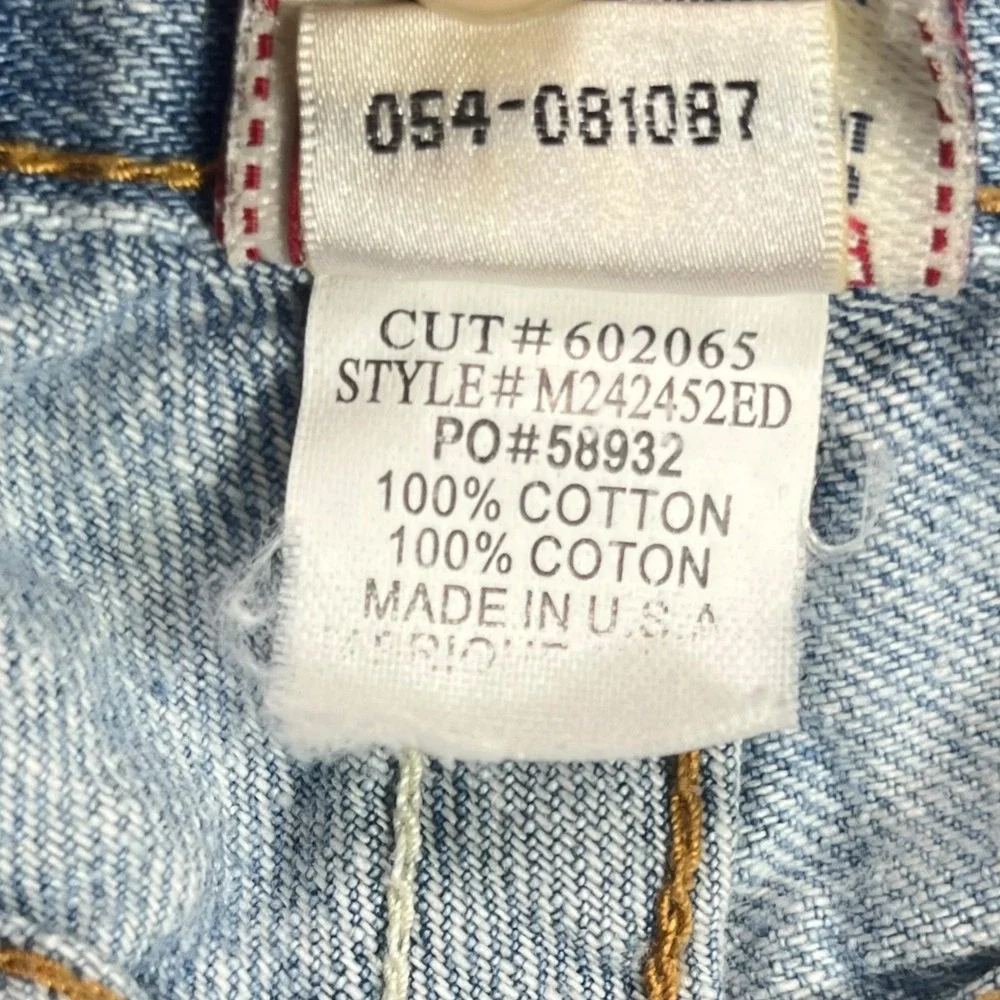 True Religion Men's 36x34 Ricky Big T‎ Light Wash Straight Leg Jeans 100% Cotton